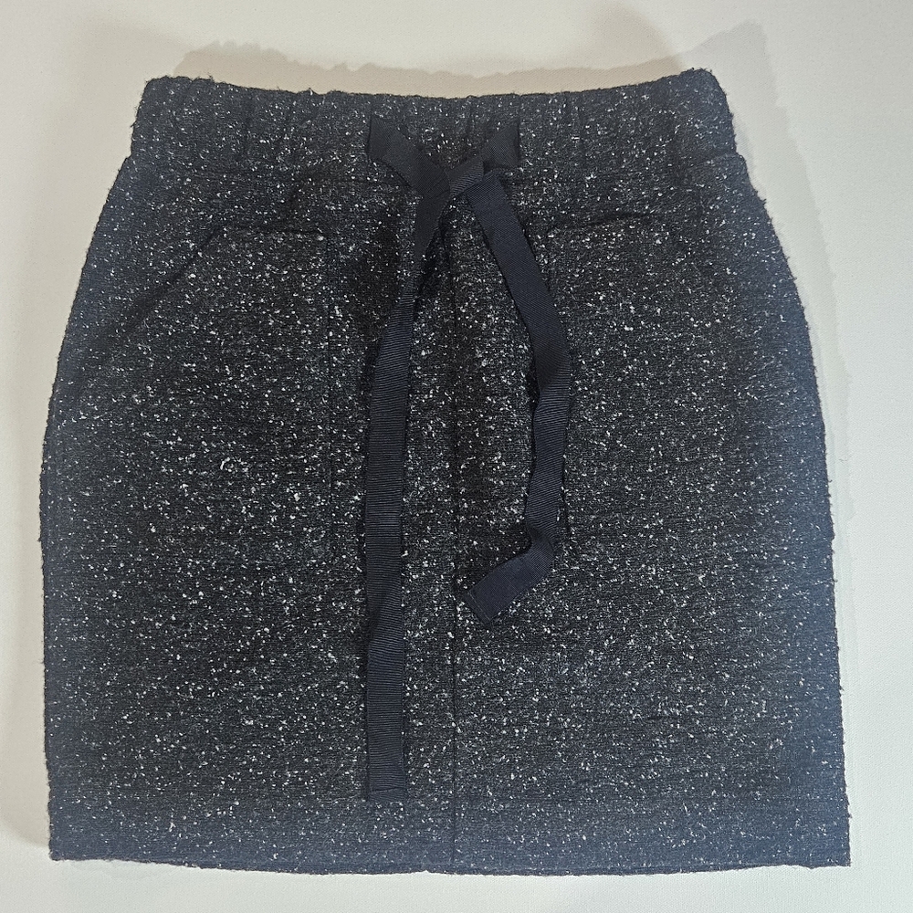 Loft Wool Blend Mini‎ Skirt Womens XXS Petite Dark Grey Stretcy Classic Cocktail